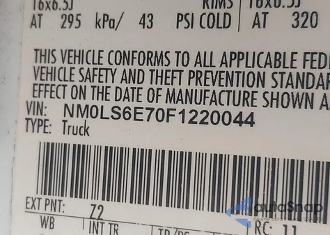 2015 Ford Transit Connect Xl from USA, damaged, VIN NM0LS6E70F1220044